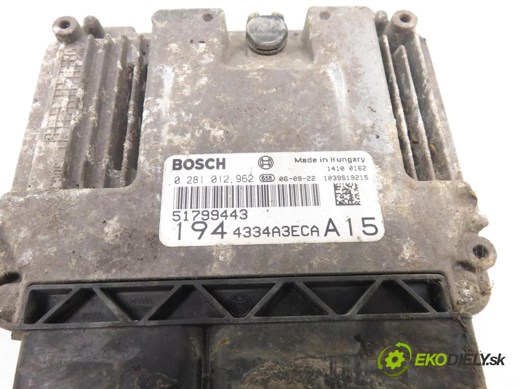 FIAT CROMA (194_) KOMBI 2006 110,00 1.9 D Multijet 150 - 939 A2.000 1910,00 řídící jednotka motora 0281012962 ; 51799443