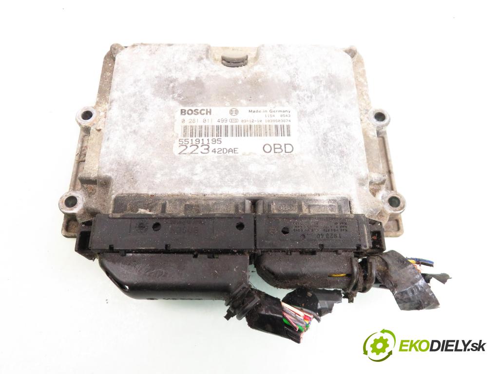 FIAT DOBLO nadwozie wielkoprzestrzenne (MPV) (119_, 223_) KOMBIVAN 2004 1910,00 Sterowniki silnika 1910,00 řídící jednotka motora 0281011499 ; 55191195