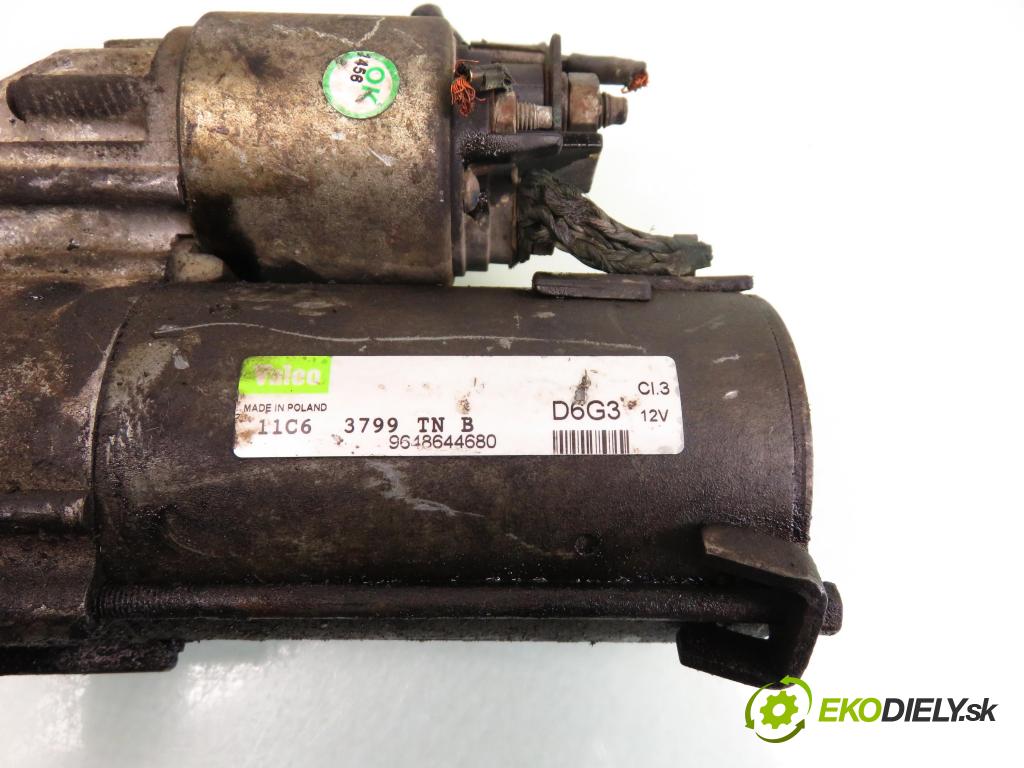 PEUGEOT 206 liftback (2A/C) HB 2006 55,00 1.4 75 - KFW 1360,00 Štartér D6G3; 9648644680 (Štartéry)