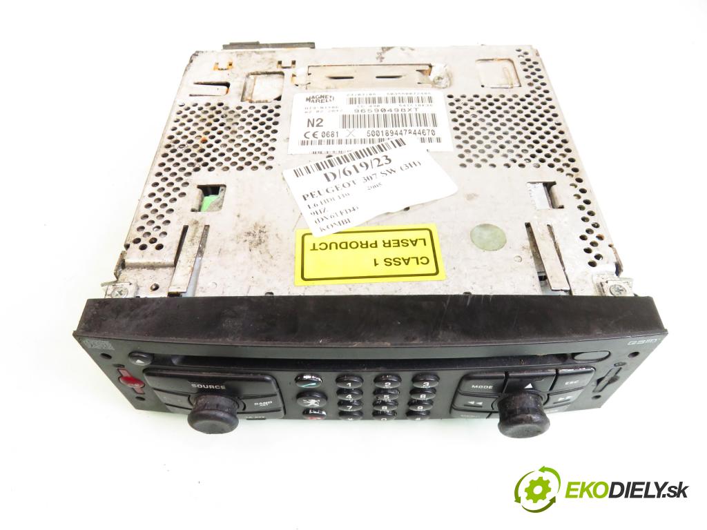 PEUGEOT 307 SW (3H) KOMBI 2005 80,00 1.6 HDI 110 - 9HZ (DV6TED4) 1560,00 RADIO CD 96590498XT