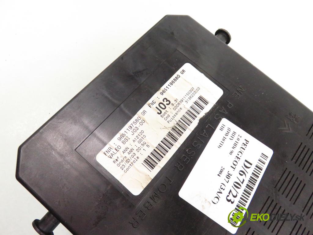 PEUGEOT 307 (3A/C) HB 2004 66,00 2.0 HDi 90 - RHY (DW10TD) 1997,00 MODUL BSI 9651196880; 9651197580