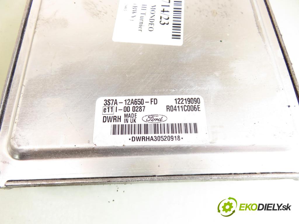 FORD MONDEO III Turnier (BWY) KOMBI 2003 85,00 2.0 16V TDCi 115 - HJBA 1998,00 řídící jednotka motora 3S7A12A650FD; R0411C006E