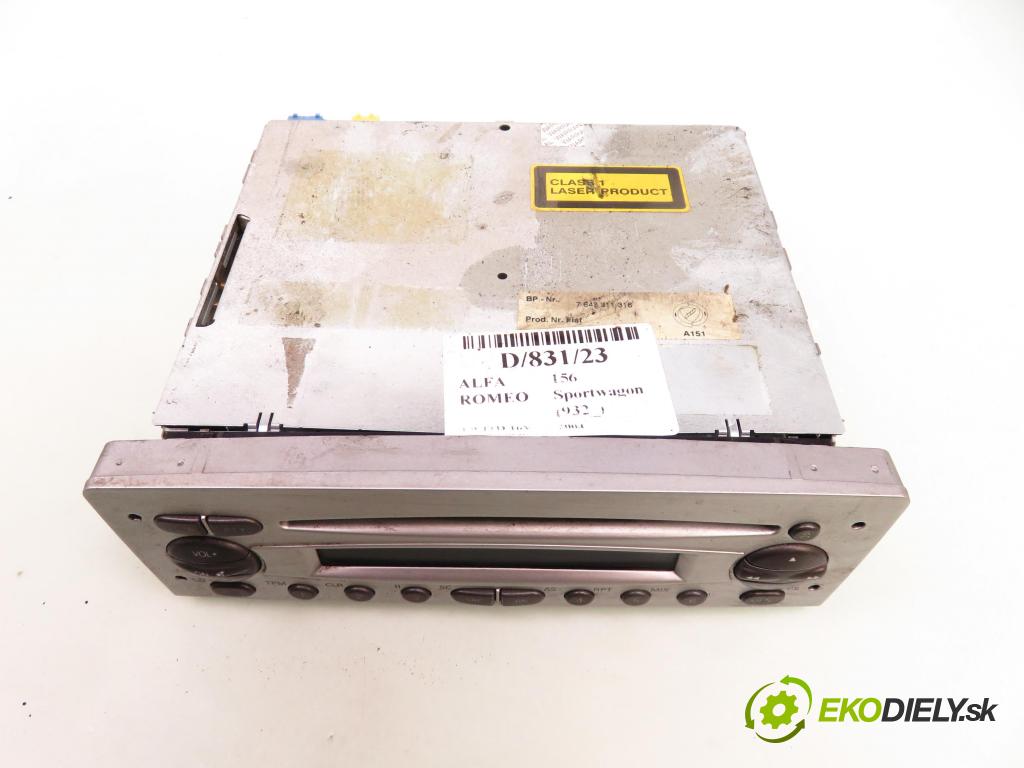 ALFA ROMEO 156 Sportwagon (932_) KOMBI 2004 103,00 1.9 JTD 16V - 192 A5.000 1910,00 RADIO CD 7643311316