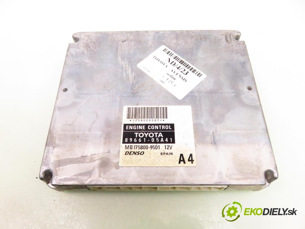 TOYOTA AVENSIS sedan (_T25_) SEDAN 2008 85,00 2.0 D-CAT 116- 1CD-FTV 1995,00 řídící jednotka motora 8966105A41; MB1758009501