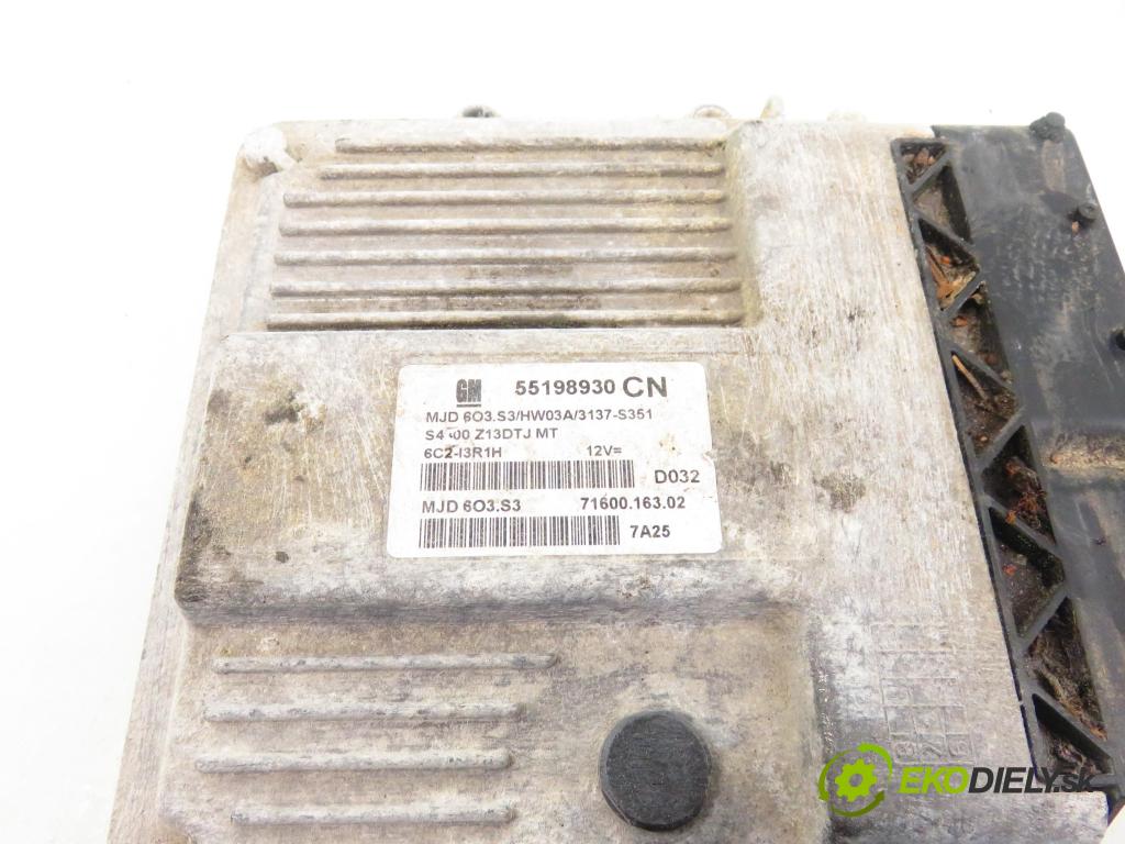 OPEL CORSA D (S07) HB 2007 55,00 1.3 CDTI - Z 13 DTJ 1248,00 Riadiaca jednotka Motor 55198930 ; 7160016302 ; MJD6O3S3