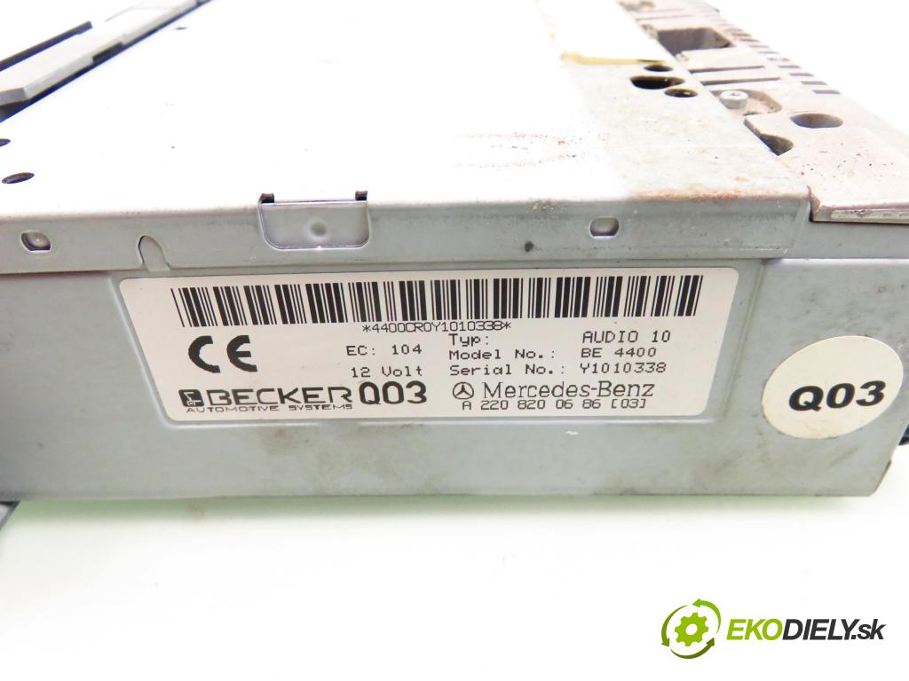 MERCEDES-BENZ KLASA S (W220) SEDAN 2001 165,00 S 320 (220.065, 220.165) - M 112.944 3199,00 RADIO Modul A2208200686