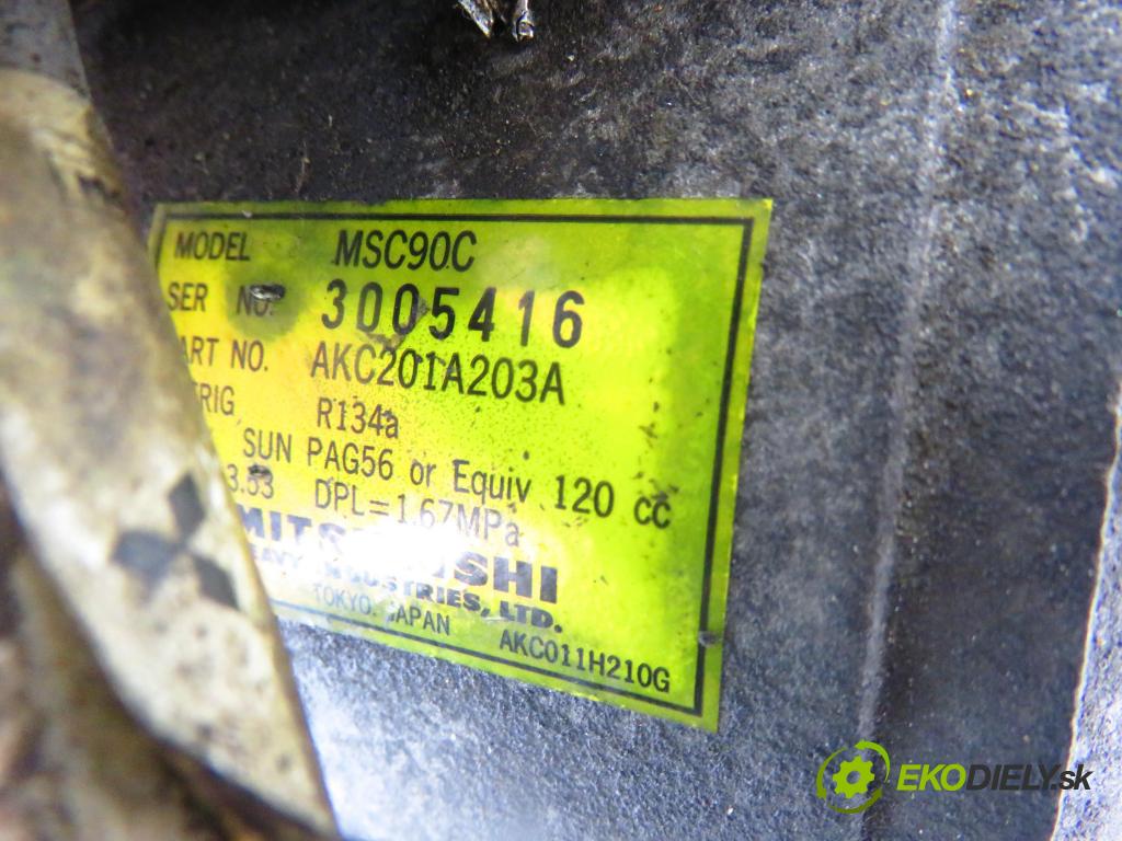 MITSUBISHI CARISMA (DA_) LIFTBACK 1999 66,00 1.6 (DA1A) - 4G92 (SOHC 16V) 1597,00 KOMPRESOR: klimatizace MSC90C ; 3005416 (Kompresory)