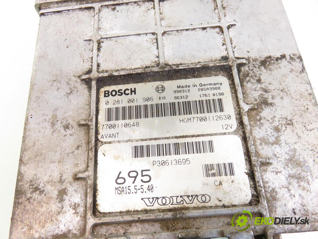 VOLVO V40 Kombi (645) KOMBI 1999 70,00 1.9 DI 95 - D 4192 T2 1870,00 řídící jednotka motora 0281001906 ; P30613695 ; 0261203473