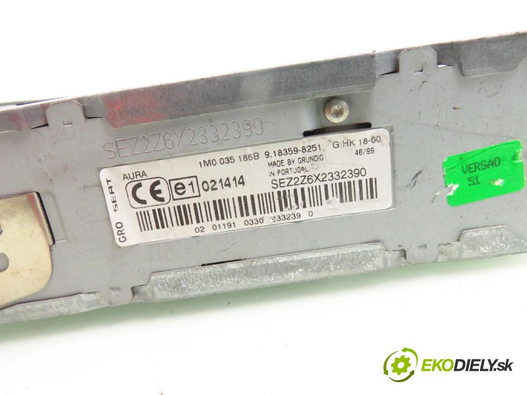 SEAT TOLEDO II (1M2) SEDAN 2000 81,00 1.9 TDI - ASV 1896,00 RADIO modul 1M0035186B