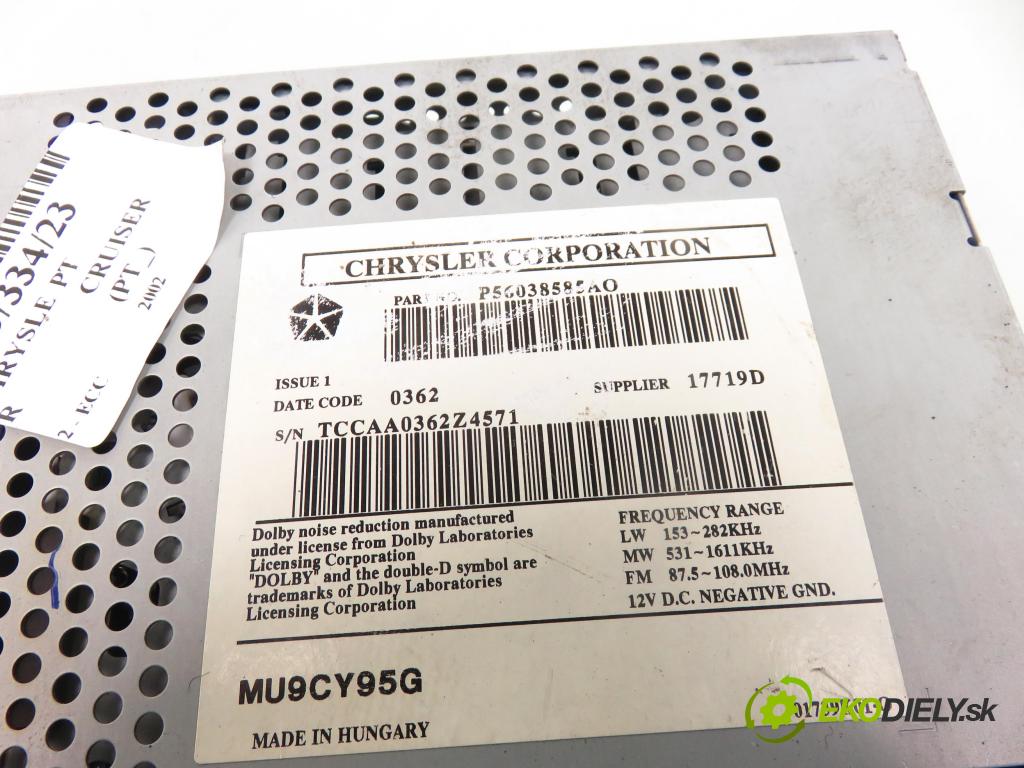 CHRYSLER PT CRUISER (PT_) MINIVAN 2002 104,00 2 - ECC 1996,00 RADIO Modul P56038585AO