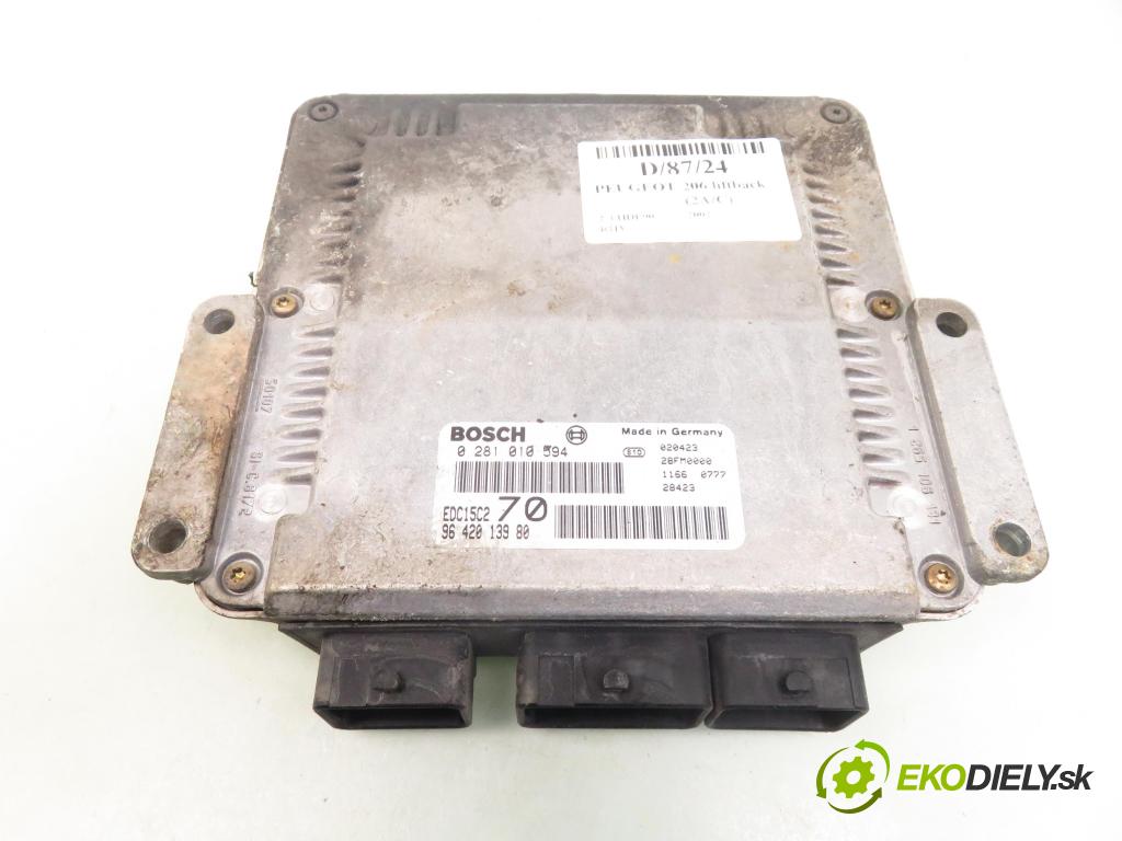 PEUGEOT 206 liftback (2A/C) HB 2002 66,00 2.0 HDI 90 - RHY 1997,00 Riadiaca jednotka Motor 0281010594 ; 9642013980