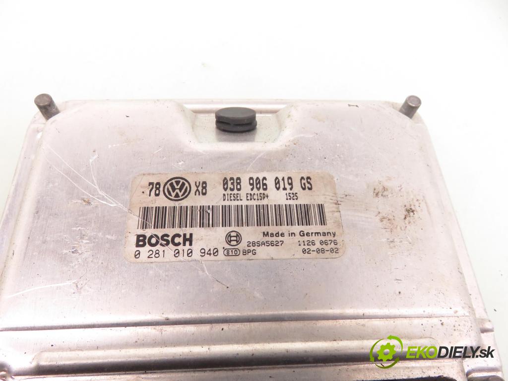 VW PASSAT B5.5 (3B3) SEDAN 2002 96,00 1.9 TDI PD 130 - AVF 1896,00 Riadiaca jednotka Motor 038906019GS ; 0281010940