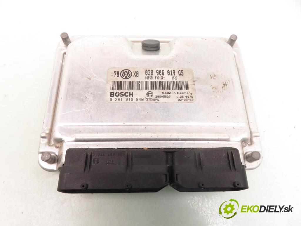 VW PASSAT B5.5 (3B3) SEDAN 2002 96,00 1.9 TDI PD 130 - AVF 1896,00 Riadiaca jednotka Motor 038906019GS ; 0281010940