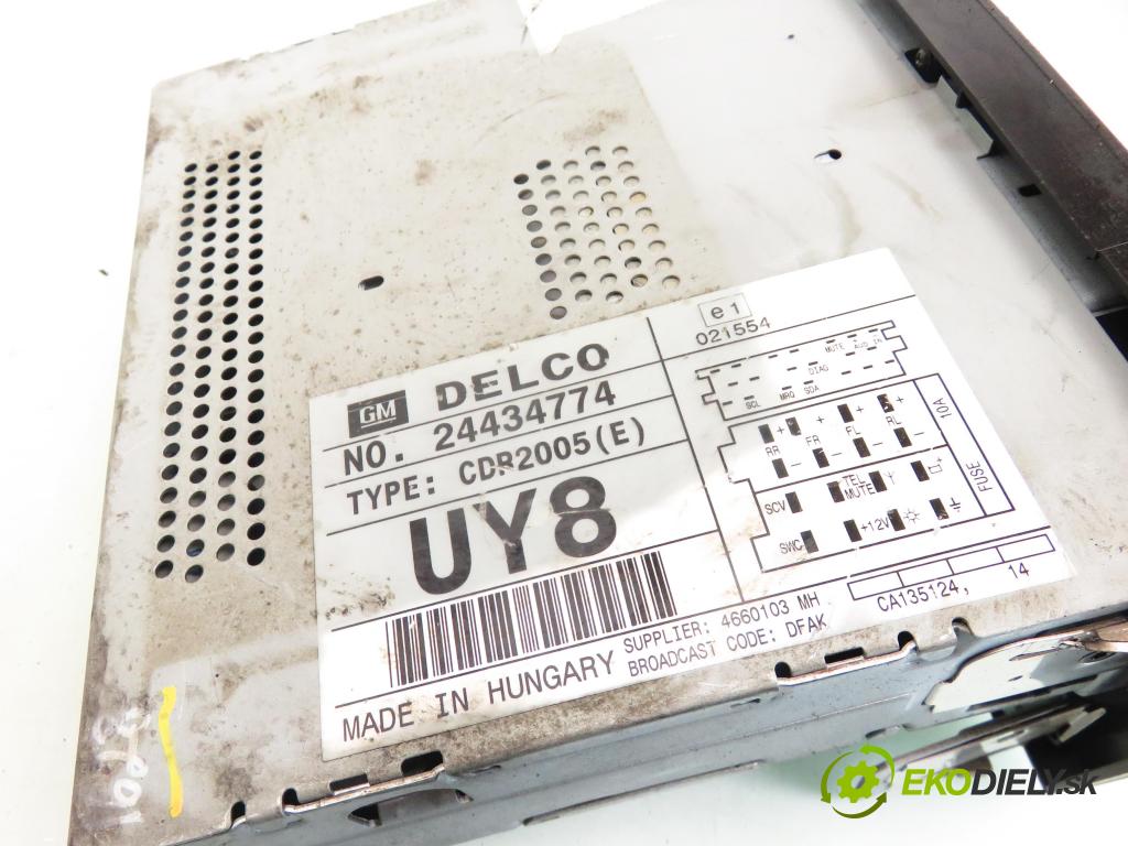 OPEL AGILA (A) (H00) MINIVAN 2000 55,00 1.2 16V - Z 12 XE 1199,00 RADIO CD 24434774 ; CDR2005