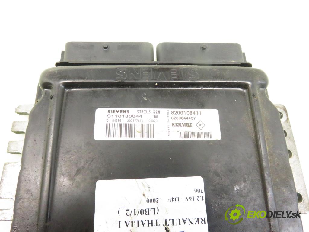RENAULT THALIA I (LB0/1/2_) SEDAN 2000 55,00 1.2 16V - D4F 706 1149,00 Riadiaca jednotka Motor S110130044B ; 8200108411 ; 8200044437