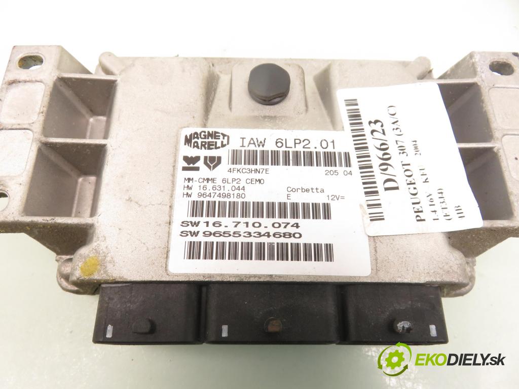 PEUGEOT 307 (3A/C) HB 2004 65,00 1.4 16V - KFU (ET3J4) 1360,00 Riadiaca jednotka Motor IAW6LP201 ; 9655334680