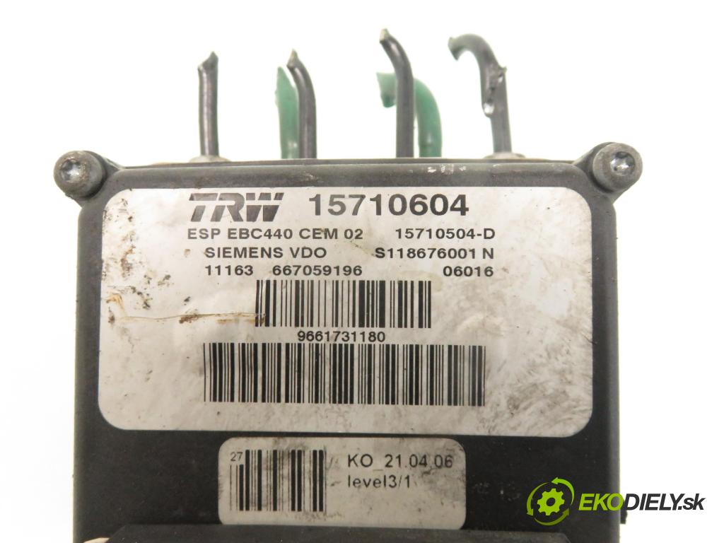 PEUGEOT 407 (6D_) SEDAN 2006 100,00 2.0 HDi 135 - RHR 1997,00 Pumpa ABS 15710604 (Pumpy ABS)