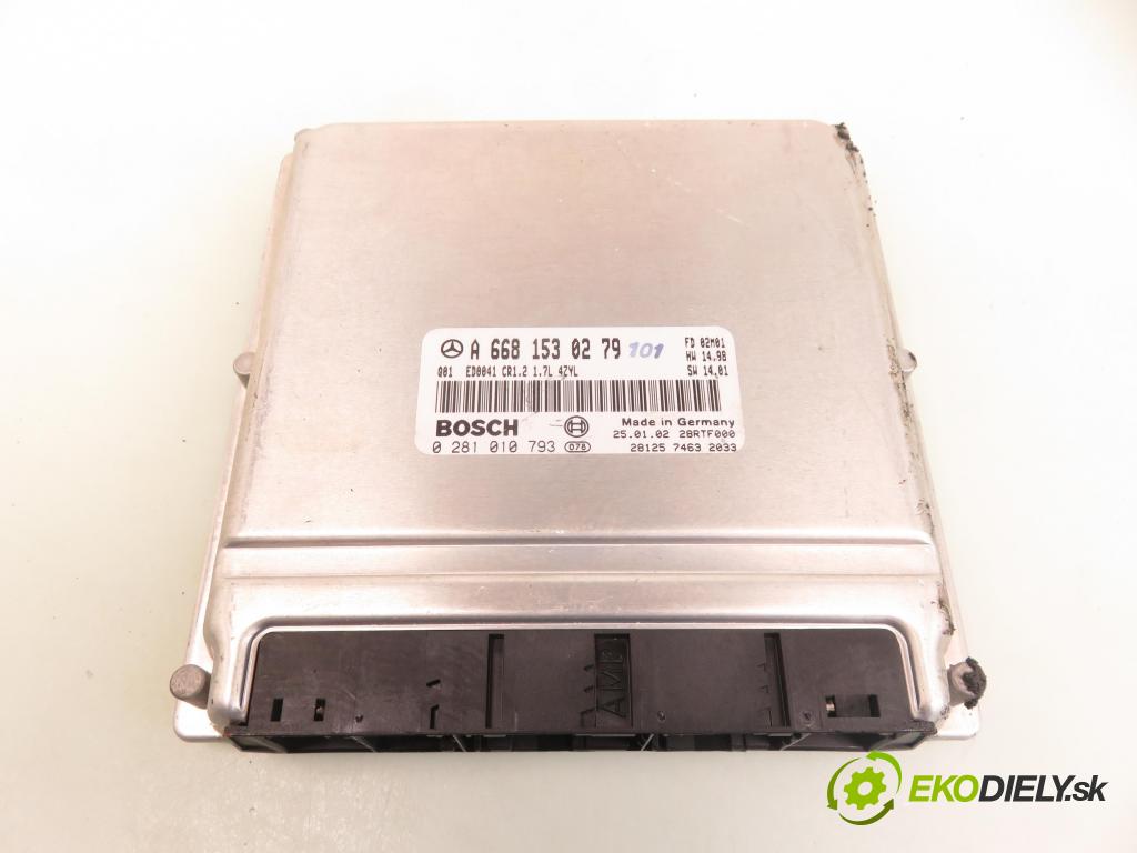 MERCEDES-BENZ KLASA A (W168) HB 2002 70,00 A 170 CDI 95 - OM 668.942 1689,00 Riadiaca jednotka Motor A6681530279 ; 0281010793