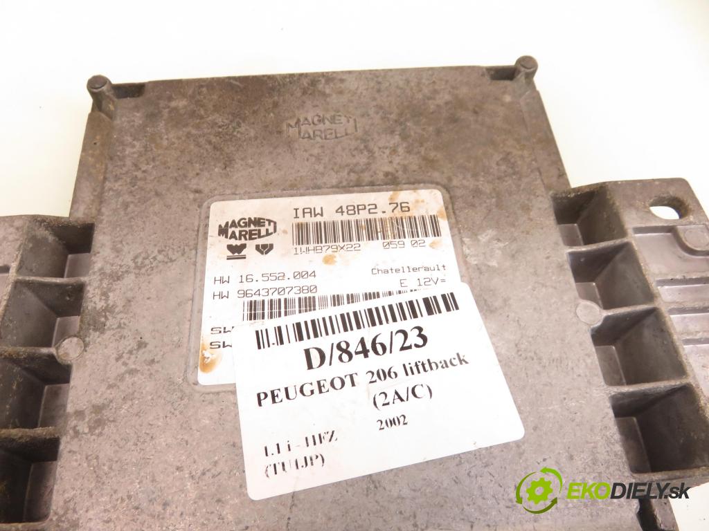 PEUGEOT 206 liftback (2A/C) HB 2002 44,00 1.1 60 - HFZ 1124,00 Riadiaca jednotka Motor IAW48P276 ; 9643707380