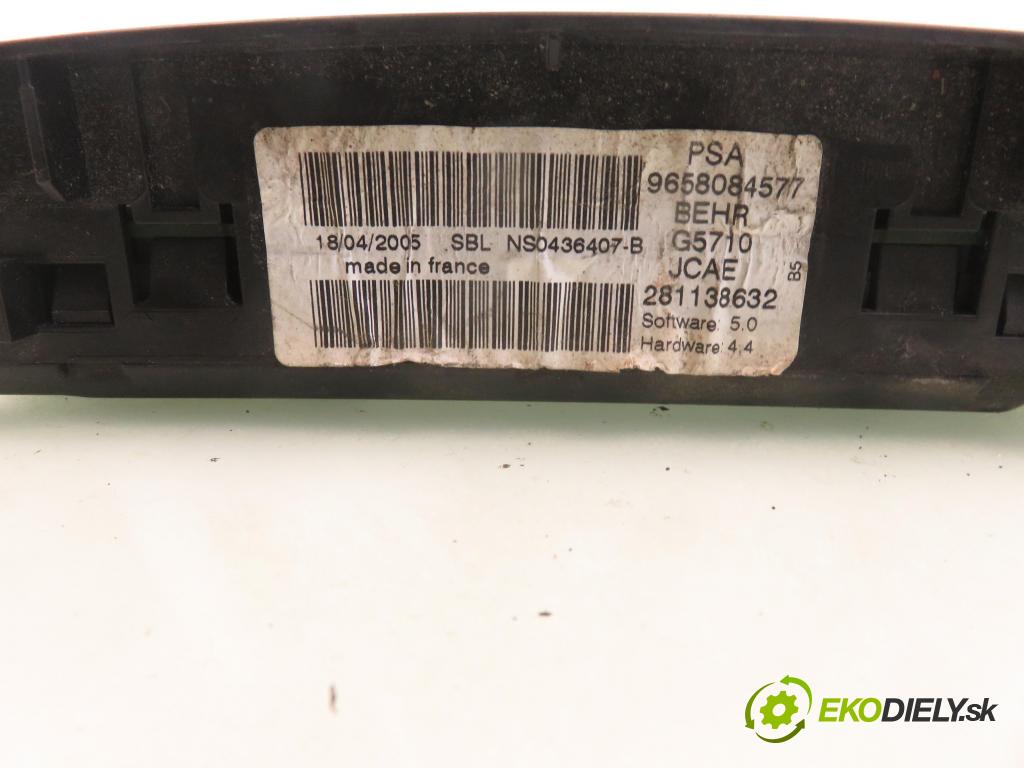 CITROEN C4 I (LC_) HB 2005 66,00 1.6 HDi - 9HX (DV6ATED4) 1560,00 Panel kúrenia KLIMATRONIK 9658084577