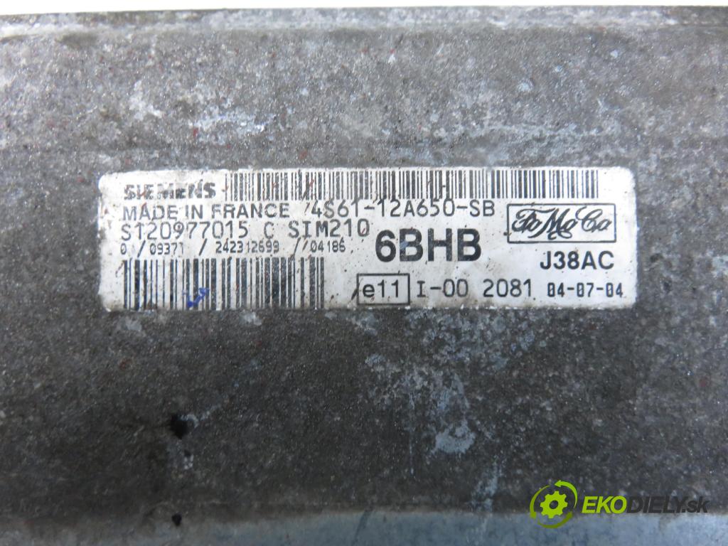FORD FIESTA V (JH_, JD_) HB 2004 55,00 1.25 16V - FUJB 1242,00 Riadiaca jednotka Motor 4S6112A650SB ; S120977015