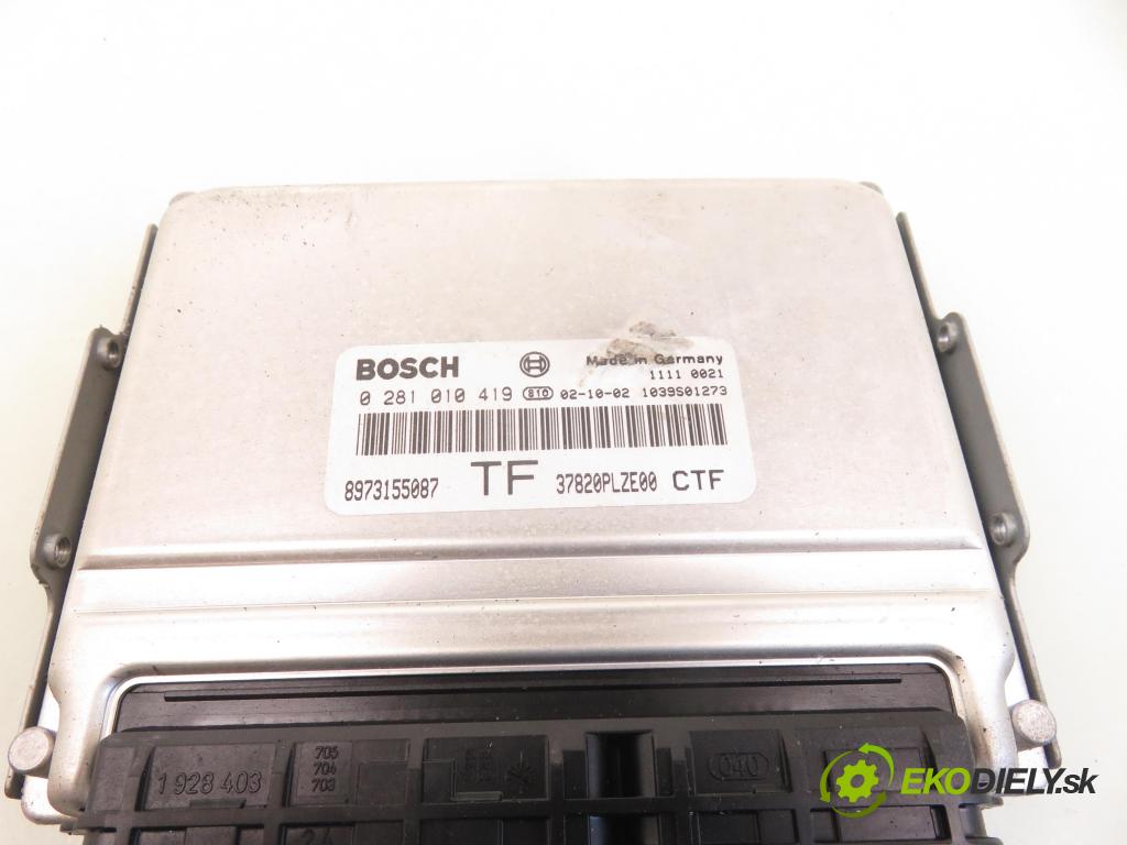 HONDA CIVIC VII Hatchback (EU, EP, EV) HB 2003 74,00 1.7 CTDi 101 - 4EE-2 (Isuzu) 1686,00 Riadiaca jednotka Motor 0281010419 ; 37820PLZE00