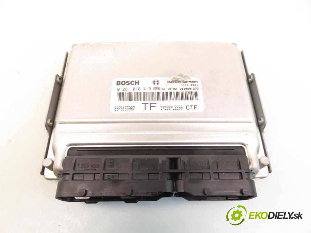 HONDA CIVIC VII Hatchback (EU, EP, EV) HB 2003 74,00 1.7 CTDi 101 - 4EE-2 (Isuzu) 1686,00 Riadiaca jednotka Motor 0281010419 ; 37820PLZE00