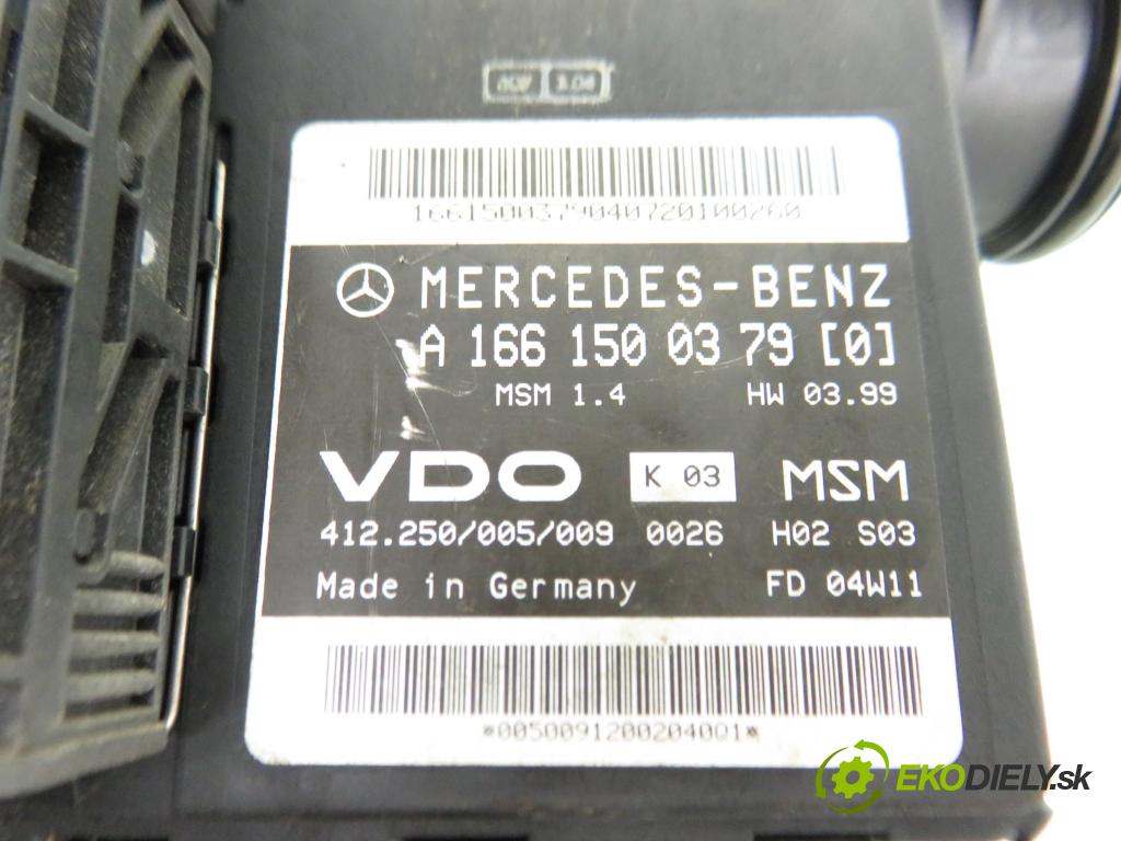 MERCEDES-BENZ KLASA A (W168) HB 1998 75,00 1.6 102 A 160 M 166.960 1598,00 Riadiaca jednotka Motor A1661500379 ; 412250005009 ; A166141082