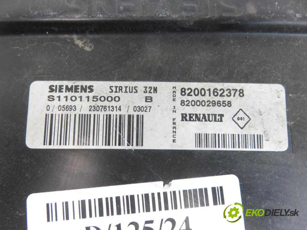 RENAULT CLIO II (BB_, CB_) HB 2003 43,00 1.2 8V 58 1149,00 Riadiaca jednotka Motor S110115000 ; 8200162378 ; 8200029658