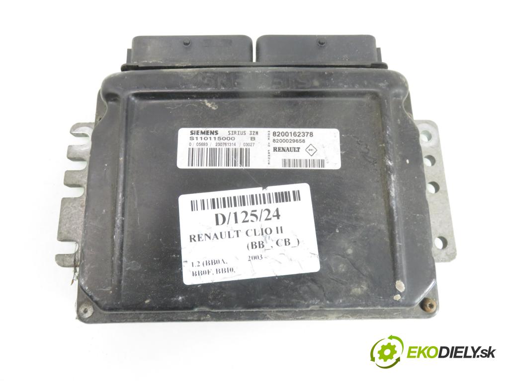 RENAULT CLIO II (BB_, CB_) HB 2003 43,00 1.2 8V 58 1149,00 Riadiaca jednotka Motor S110115000 ; 8200162378 ; 8200029658