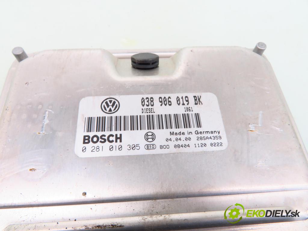 VW PASSAT B5 (3B2) SEDAN 2000 85,00 1.9 TDI - ATJ 1896,00 Riadiaca jednotka Motor 038906019BK ; 0281010305