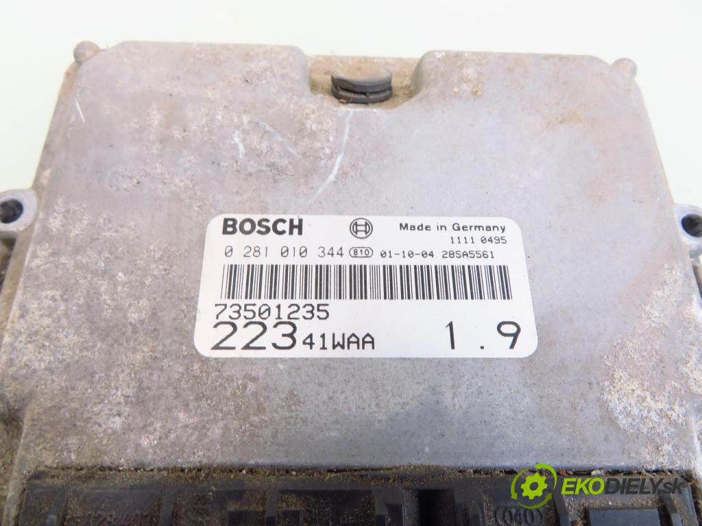 FIAT DOBLO nadwozie wielkoprzestrzenne (MPV) (119_, 223_) KOMBIVAN 2001 74,00 1.9 JTD 100 - 182 B9.000 1910,00 Riadiaca jednotka Motor 0281010344 ; 73501235