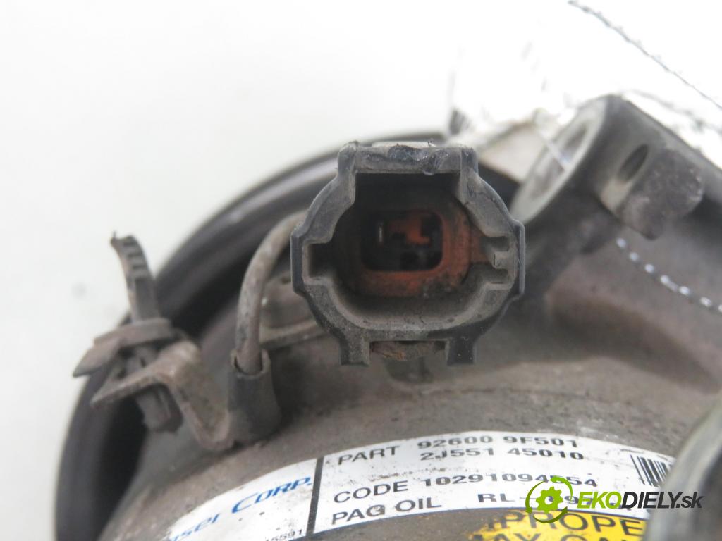 NISSAN ALMERA II (N16) HB 2000 66,00 1.5 - QG15DE 1498,00 KOMPRESOR: klimatizácie 926009F501 ; 2J55145010 (Kompresory klimatizácie)