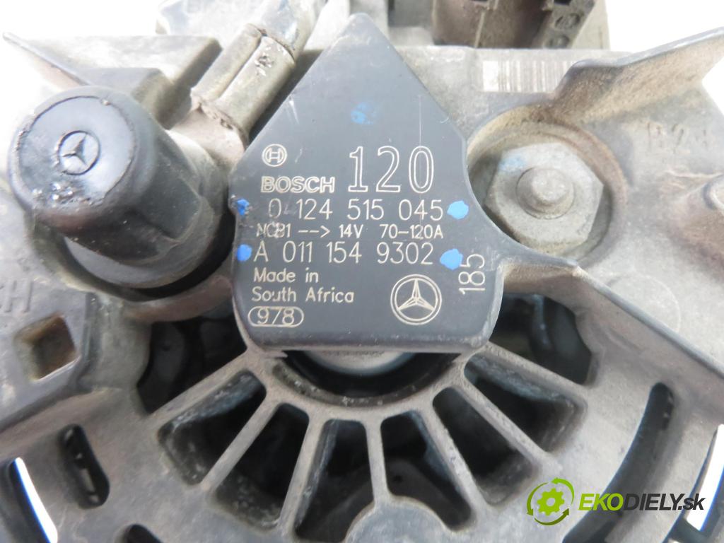 MERCEDES-BENZ KLASA C (W203) SEDAN 2001 95,00 C 180 (203.035) - M 111.951 1998,00 Alternátor 0124515045 ; A0111549302 (Alternátory)