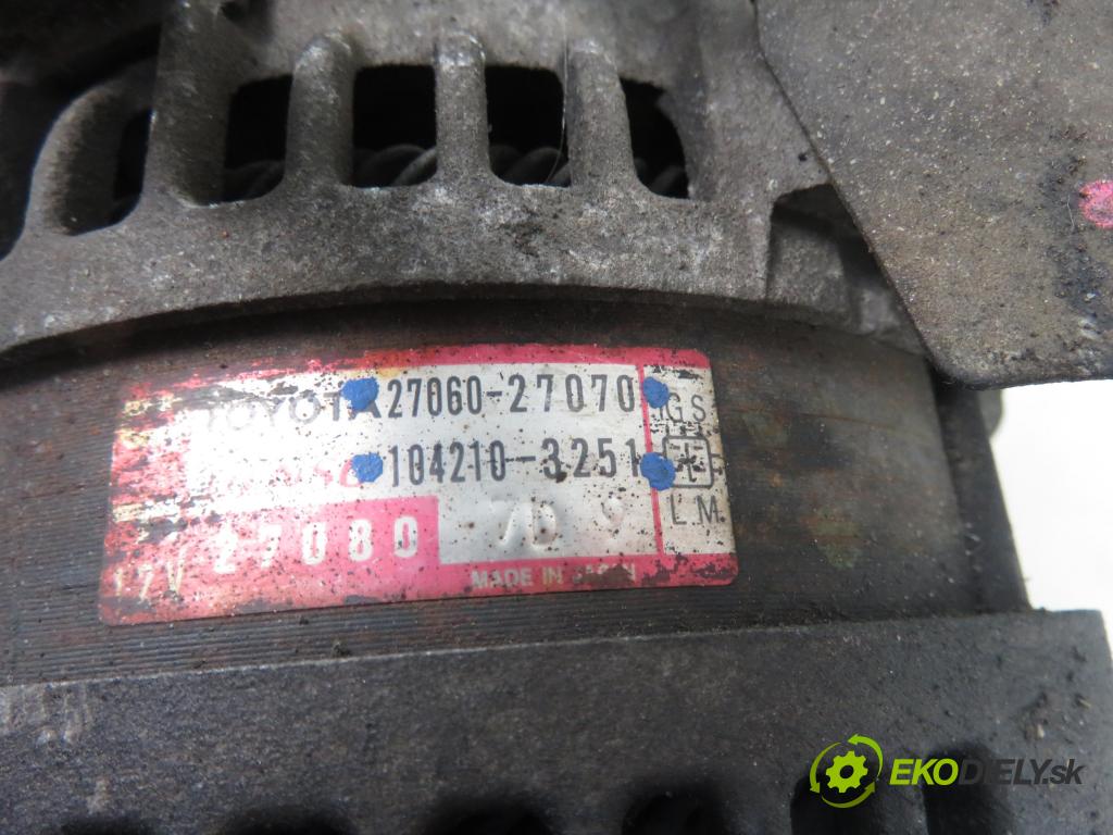 TOYOTA COROLLA (_E12_) KOMBI 2002 66,00 2.0 D-4D 1995,00 Alternátor 2706027070 ; 1042103251 (Alternátory)