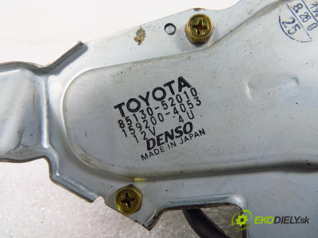 TOYOTA YARIS (_P1_) HB 1999 50,00 1.0 VVT- i 68 - 1SZ-FE 998,00 Motorček stierače zadné 8513052010 ; 1592004053