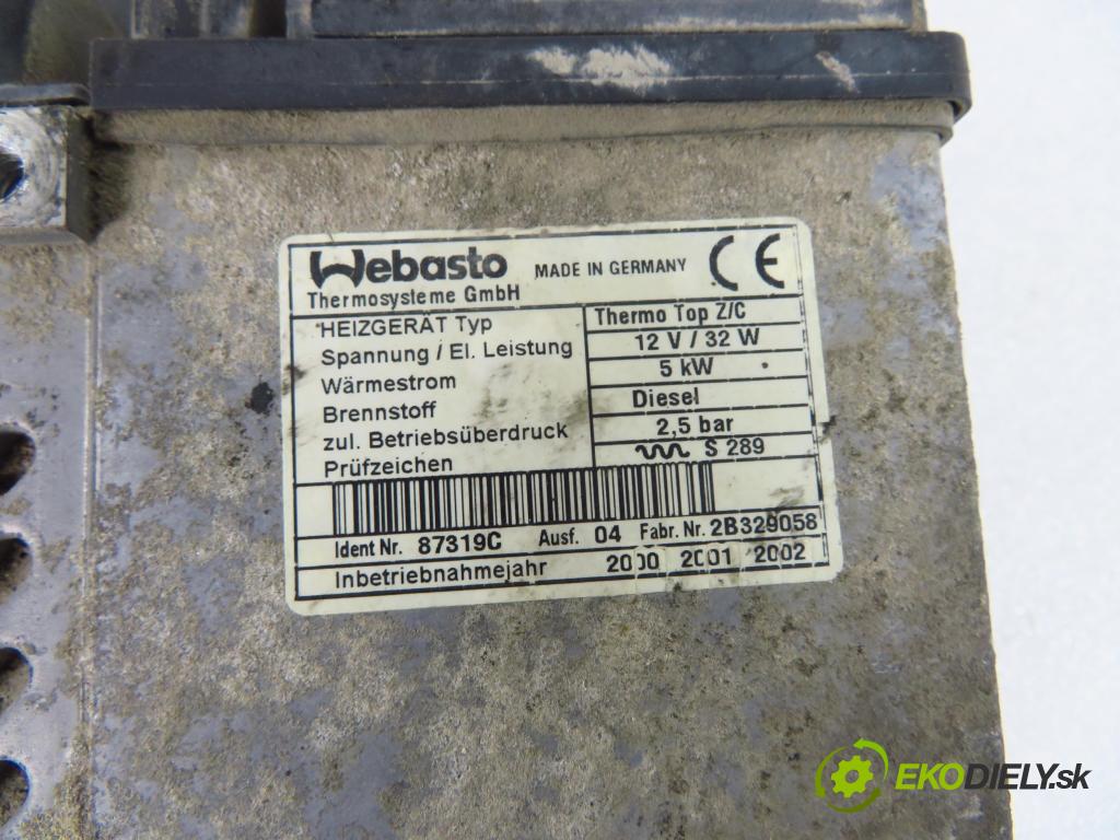 MERCEDES-BENZ KLASA A (W168) HB 2000 66,00 1.7 CDI 90 1689,00 Webasto 1685000698 ; 98427A ; 87319C (Webasto ohřívače)