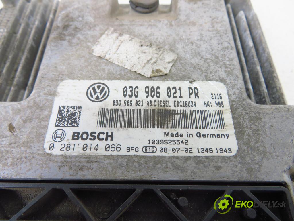 VW GOLF V (1K1) HB 2008 103,00 2.0 TDI - BMM 1968,00 Riadiaca jednotka Motor 03G906021PR ; 0281014066