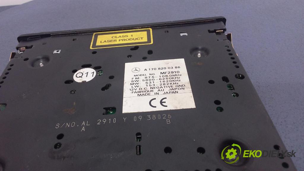Mercedes-benz A 140 2002 Radio I Navigácia: A1708200386