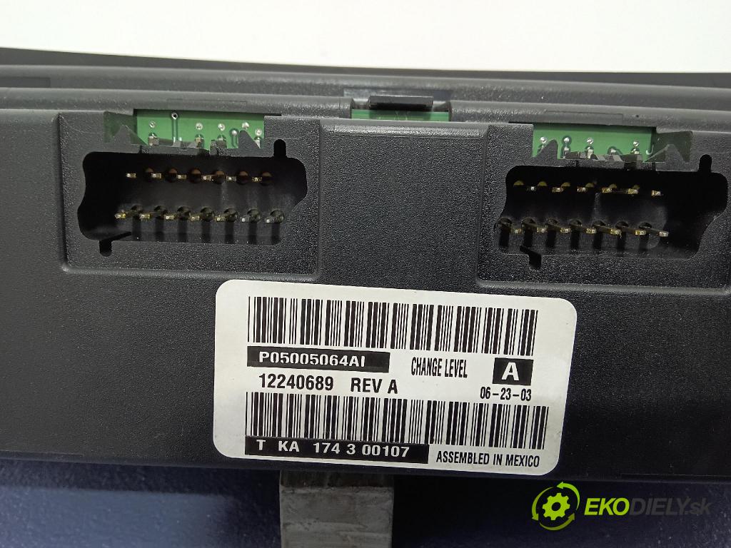 Chrysler Pacifica 2004 prepínač Klimatizácia: Prúd vzduchu: P05005064AI