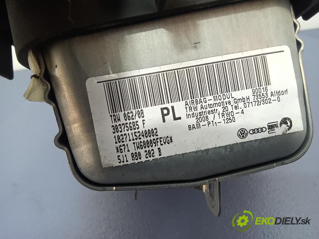 Skoda Roomster 2008 Airbag: Cestujúcí: x 5J1880202B