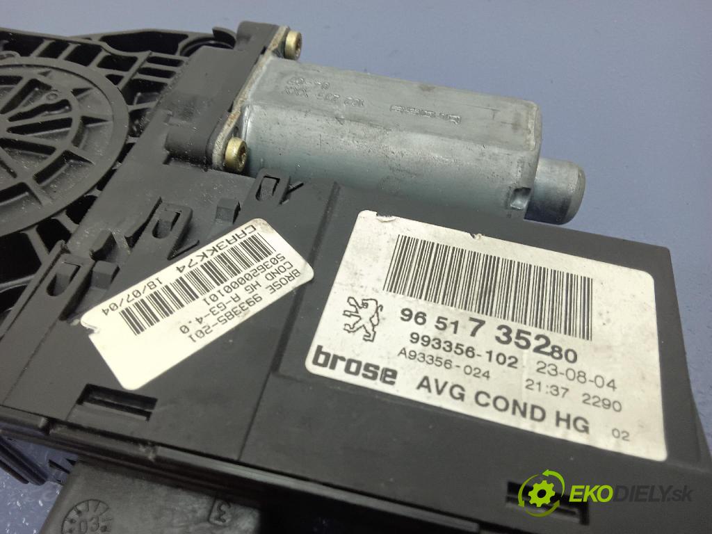 Peugeot 307 2004 mechanizmus okna Okná: Predné Vľavo: 9651735280