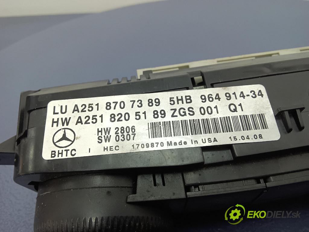 Mercedes-benz Ml 320 2008 prepínač Klimatizácia: Prúd vzduchu: A2518205189