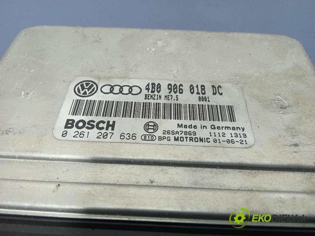 Volkswagen Passat 2001 řídící jednotka Motor: 4B0906018DC