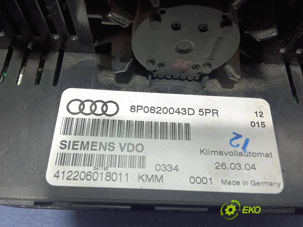 Audi A3 2004 Přepínač Klimatizace: Proud vzduchu 8P0820043D