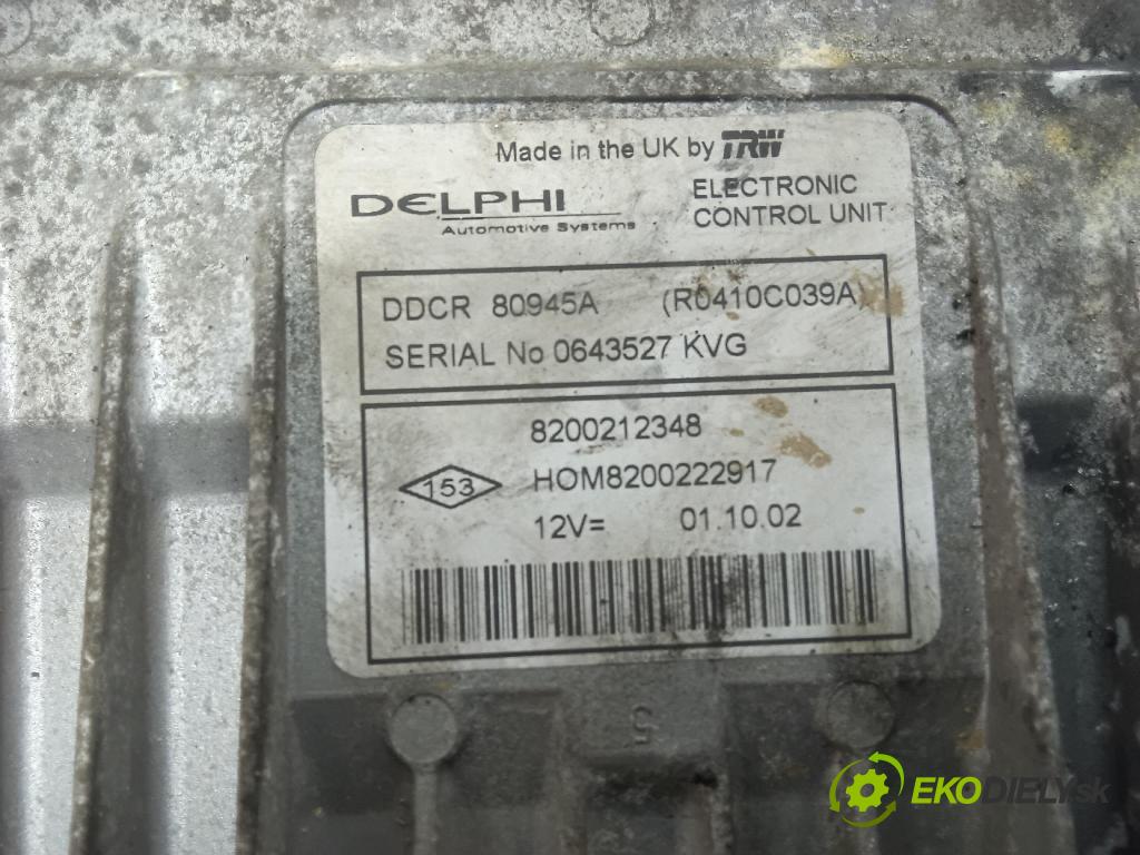 Renault Clio 2002 riadiaca jednotka Motor: 8200212348
