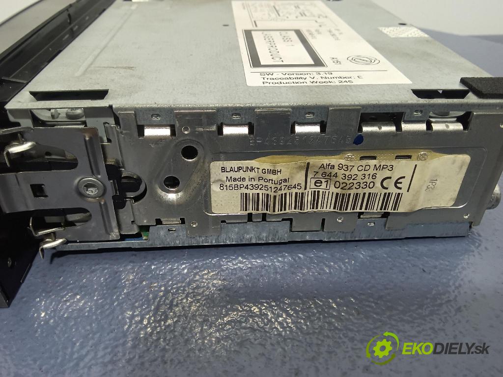 Alfa romeo Gt 2005 Radio I Navigace: 7644392316