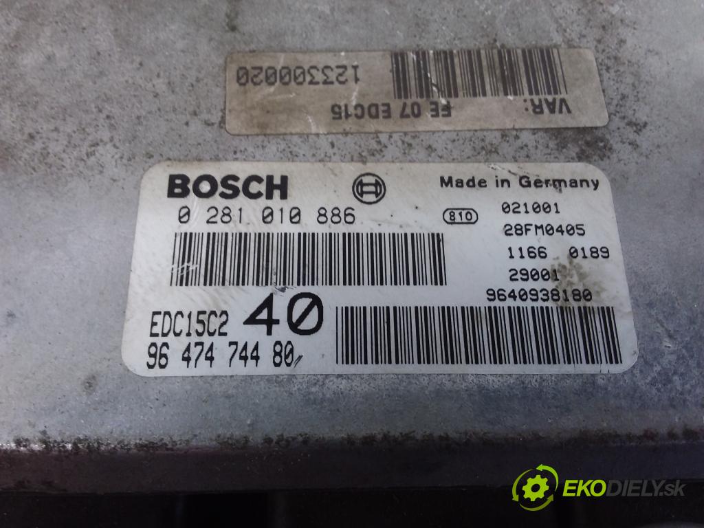 Citroen C5 0 riadiaca jednotka Motor: 0281010886 EDC15