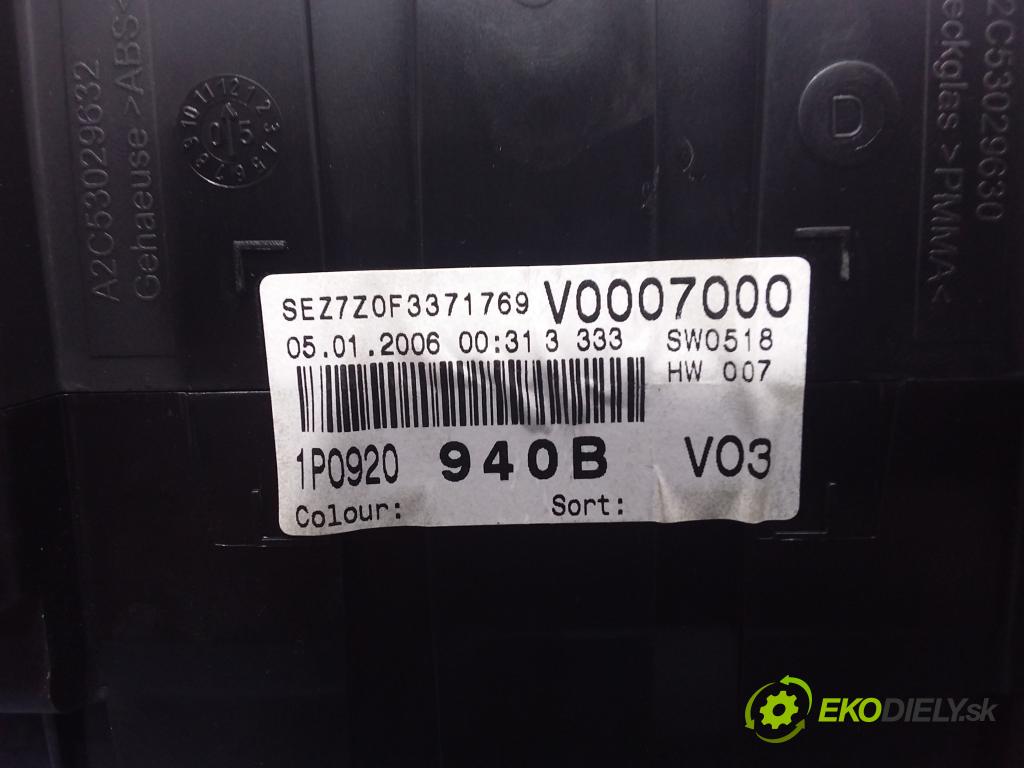 Seat Leon 2006 prístrojovka/ budíky 1P0920940B