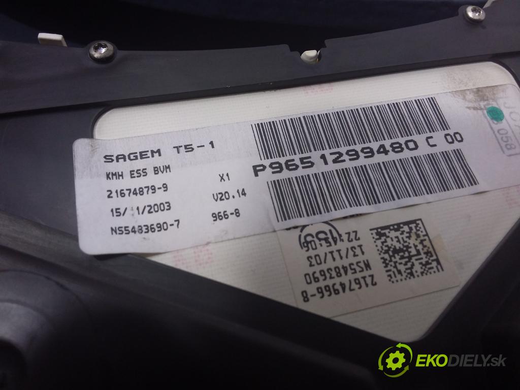 Peugeot 307 2003 řídící jednotka Motor: 9646185180